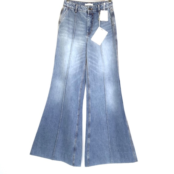 Zimmermann Kaleidoscope Embroidered Vintage Blue High Waist Flared Jeans Size 29 - Picture 4 of 8